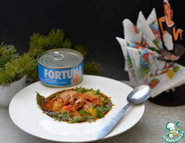 Густой суп испанских рыбаков "Мармитако"