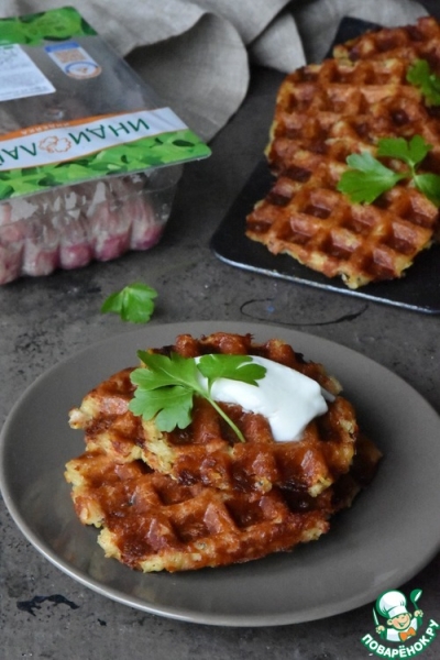 Хашбраун в вафельнице Хашбраун в вафельнице