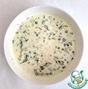 Холодный суп из цуккини и горошка Холодный суп из цуккини и горошка