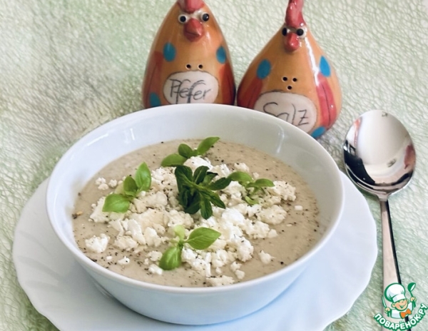Холодный суп с баклажанами и фетой