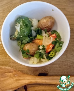 Хрустящий картофель в соусе из перцев Хрустящий картофель в соусе из перцев