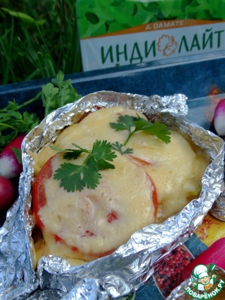 Индейка "под шубой" на гриле Индейка "под шубой" на гриле