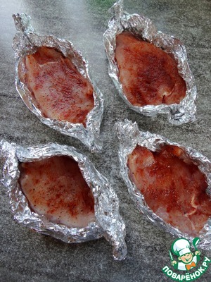 Индейка "под шубой" на гриле Индейка "под шубой" на гриле