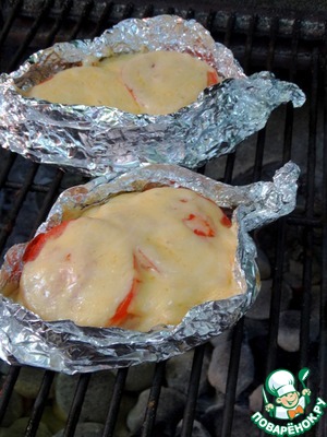 Индейка "под шубой" на гриле Индейка "под шубой" на гриле