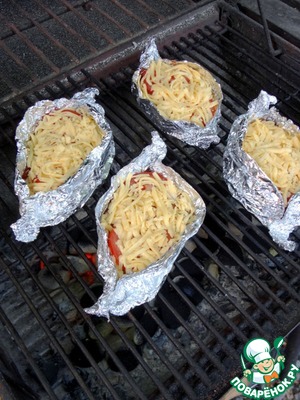 Индейка "под шубой" на гриле Индейка "под шубой" на гриле