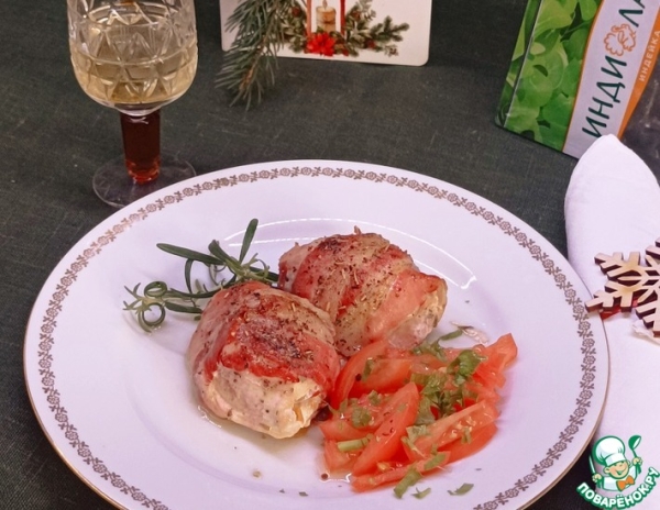 Индейка с томатами и беконом Индейка с томатами и беконом