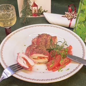 Индейка с томатами и беконом Индейка с томатами и беконом