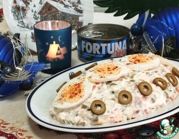 Итальянская закуска "Русский салат с тунцом"
