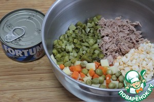 Итальянская закуска "Русский салат с тунцом"