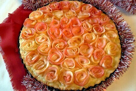 Яблочный пирог "розовый букет" Яблочный пирог "розовый букет"