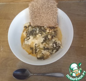 Яйца в шпинатовом креме с семенами Яйца в шпинатовом креме с семенами