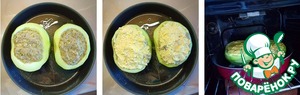 Кабачки, фаршированные мясом и грибами под сырной корочкой