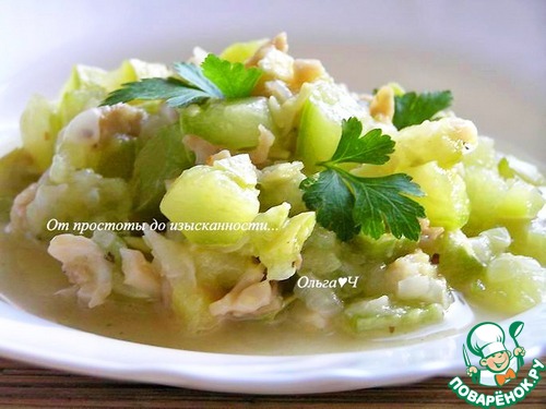 Кабачки с кальмарами