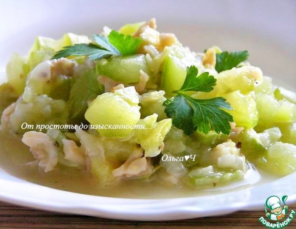 Кабачки с кальмарами