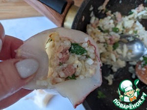 Кальмары, фаршированные тунцом и рисом Кальмары, фаршированные тунцом и рисом