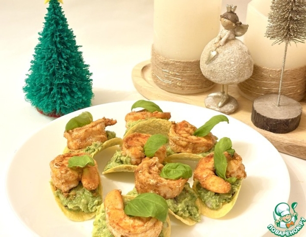 Канапе с авокадо и креветками Канапе с авокадо и креветками