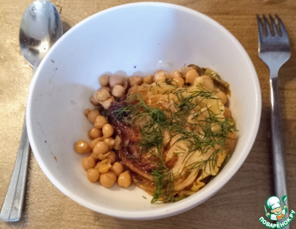 Капуста савойская с нутом и пармезаном Капуста савойская с нутом и пармезаном