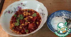 Карри с кукурузой и фасолью Карри с кукурузой и фасолью