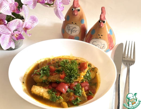 Карри с рыбой и овощами
