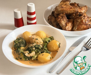 Картофель с брокколи в сливочном соусе