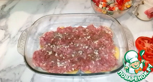 Картофельная запеканка с фаршем и овощами