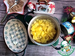 Картофельная запеканка с консервированным тунцом