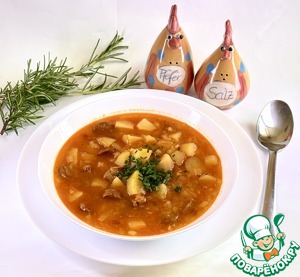Картофельный суп с колбасками