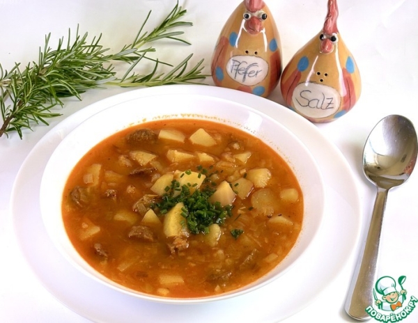 Картофельный суп с колбасками