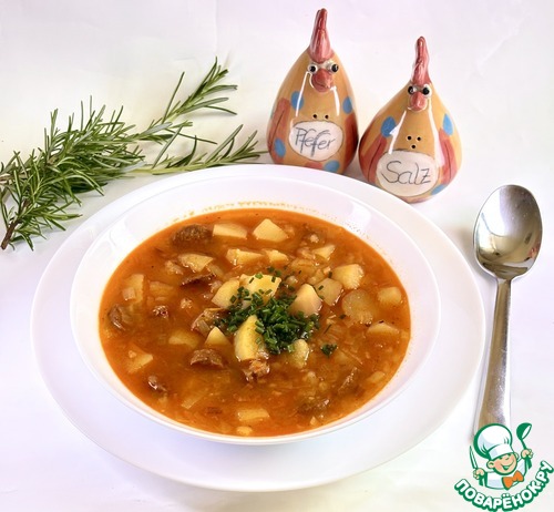 Картофельный суп с колбасками