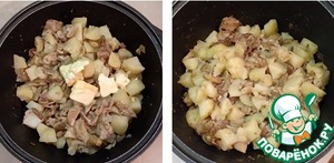 Картошка с вешенками, томленая в духовке Картошка с вешенками, томленая в духовке