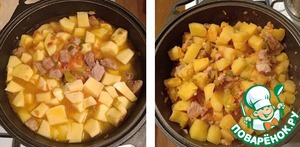 Картошка, тушеная с мясом