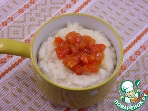 Каша из рисовой поленты с курагой