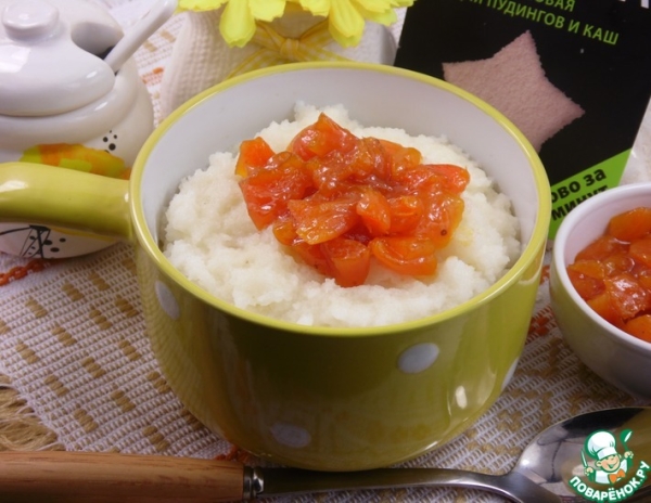 Каша из рисовой поленты с курагой