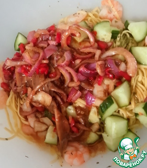 Керабу с лапшой и креветками