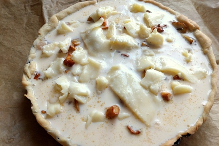 Киш с грибами и моцареллой