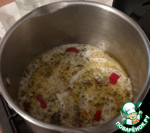 Кокосовое карри с зелёным горошком