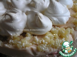 Кокосовый торт-безе с ананасами Кокосовый торт-безе с ананасами