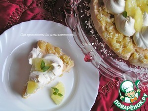 Кокосовый торт-безе с ананасами Кокосовый торт-безе с ананасами