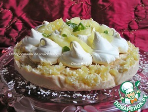 Кокосовый торт-безе с ананасами Кокосовый торт-безе с ананасами