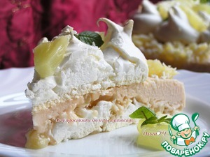 Кокосовый торт-безе с ананасами Кокосовый торт-безе с ананасами