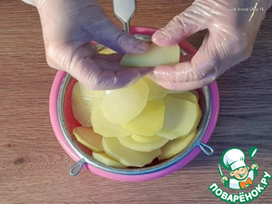Котлетный фарш в картофельной чешуе Котлетный фарш в картофельной чешуе