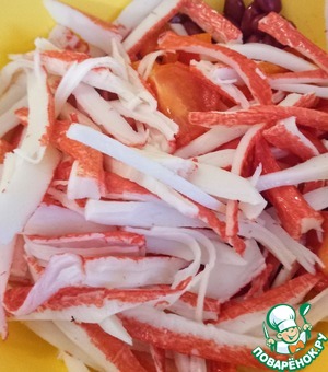 Крабовые палочки с фасолью Крабовые палочки с фасолью