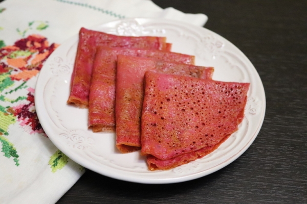 Красные заварные блинчики #пушкинкулинар