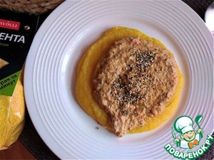 Кукурузная полента с рыбным рийетом