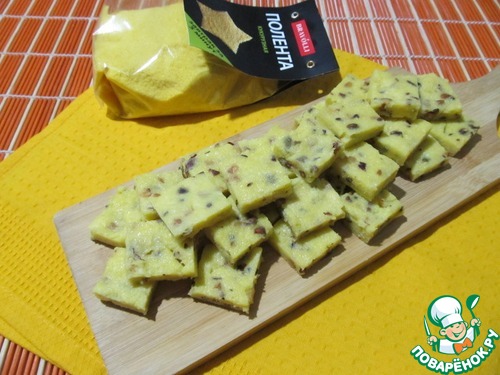 Кукурузно-манговый десерт с жареными орехами