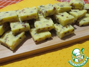 Кукурузно-манговый десерт с жареными орехами