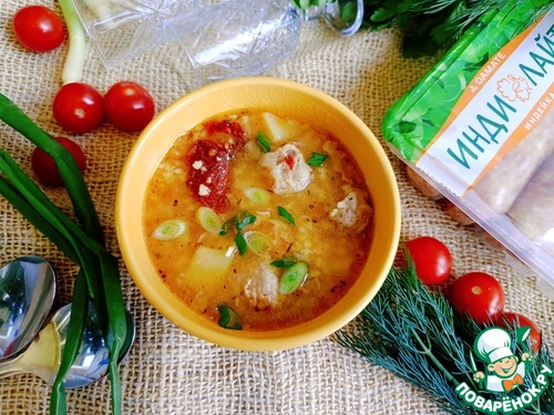 Кулеш с купатами и вялеными томатами Кулеш с купатами и вялеными томатами