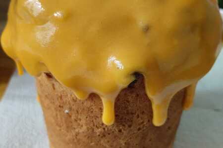 Кулич "старинный" с облепиховой глазурью Кулич "старинный" с облепиховой глазурью