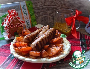 Купаты из индейки с апельсиново-мандариновым соусом Купаты из индейки с апельсиново-мандариновым соусом