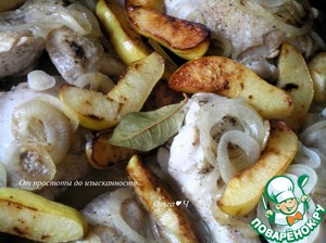 Курица с айвой и зеленым горошком Курица с айвой и зеленым горошком